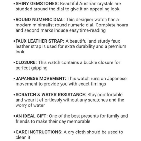 Strada Austrian Crystal Japanese Movement White Faux Leather Watch - Picture 6 of 8